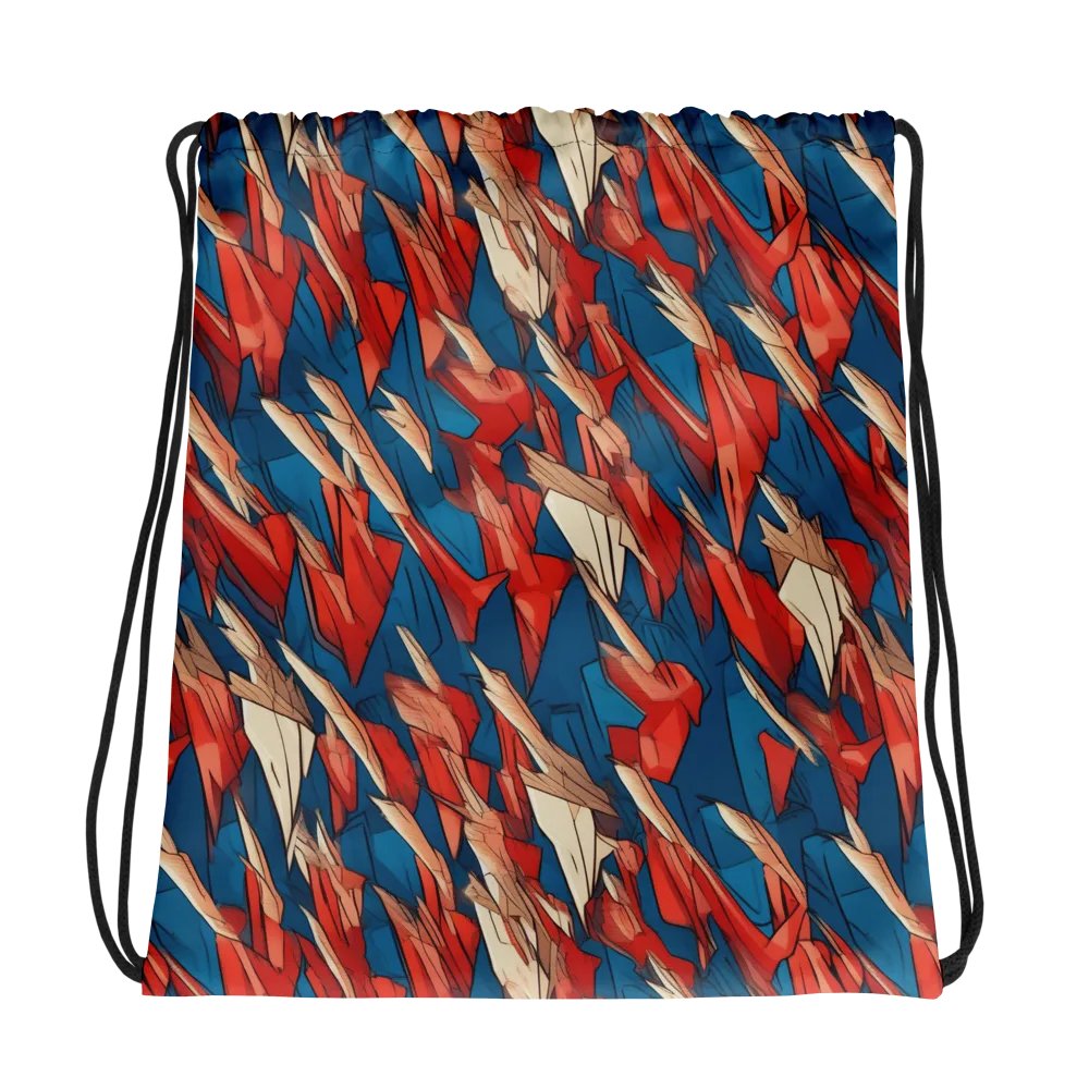 Cobalt Plume on Drawstring Bag — Photo