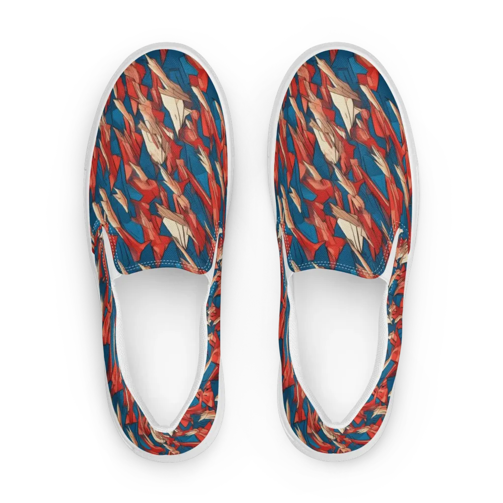 Cobalt Plume on Women's Slip-On Canvas Shoes — Front
