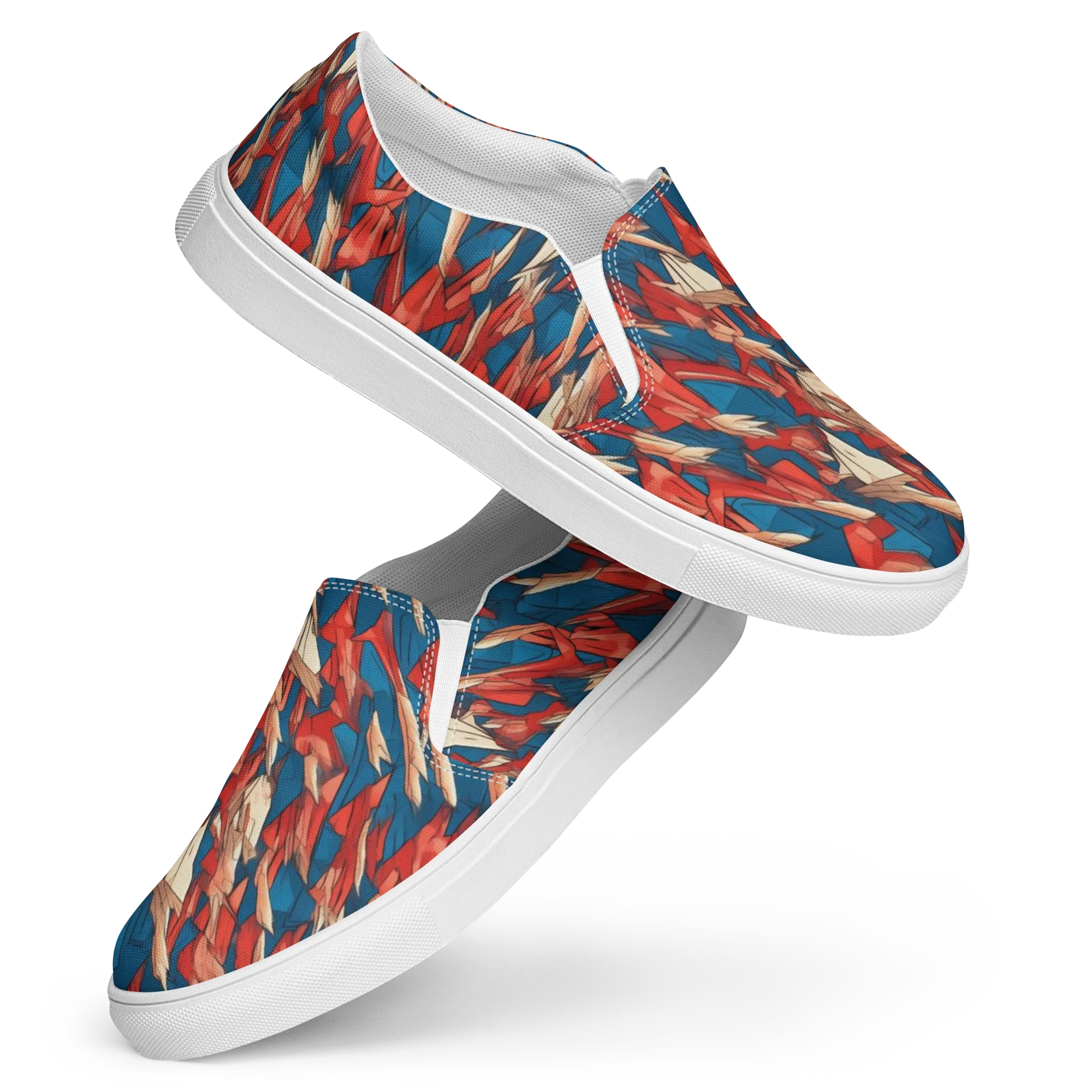 Cobalt Plume on Women's Slip-On Canvas Shoes — Front