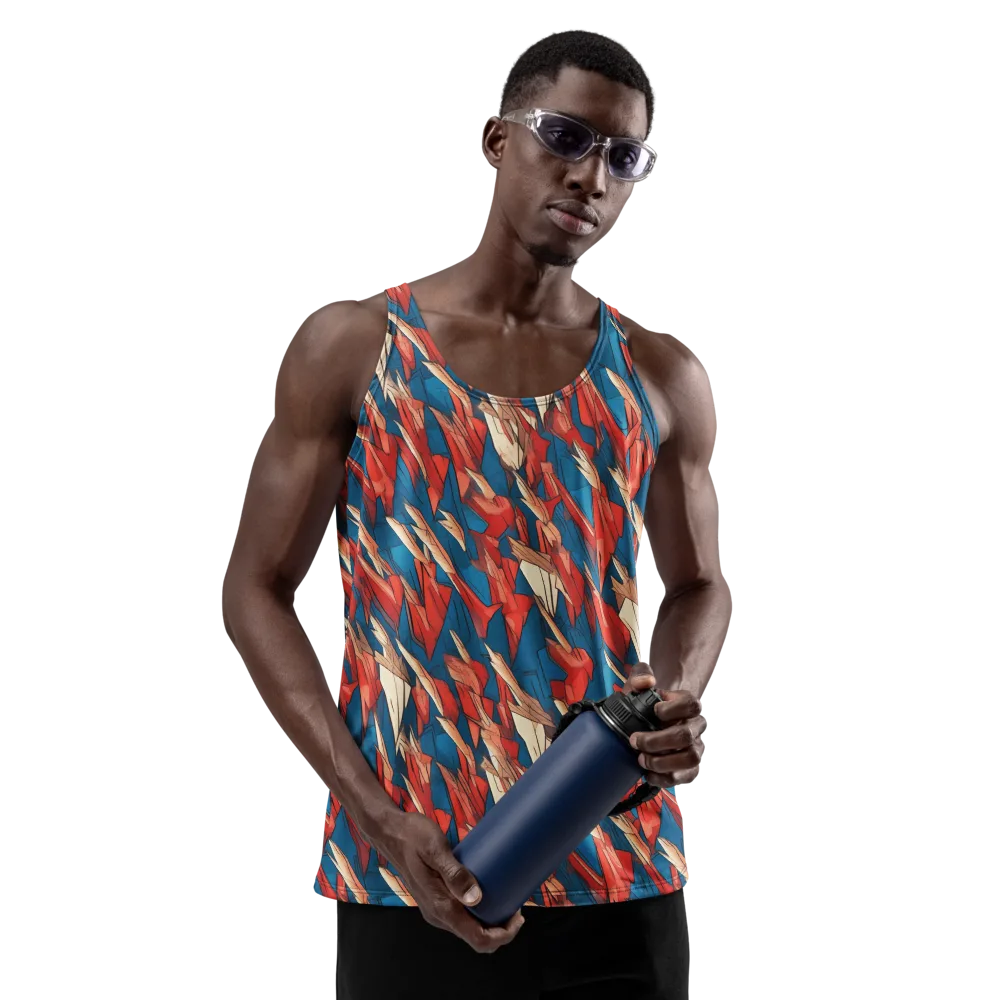 Cobalt Plume on Men's Tank Top — Front