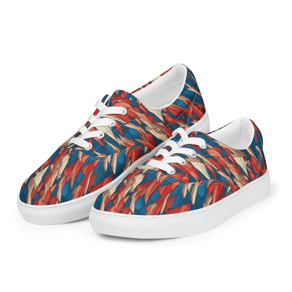 Cobalt Plume on Men's Lace-Up Canvas Shoes — Left Front