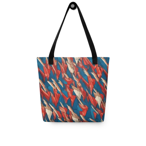 Cobalt Plume on a Tote Bag