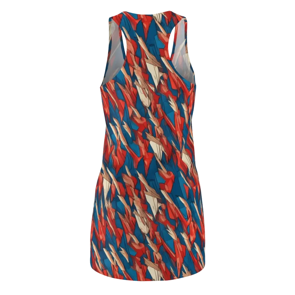 Cobalt Plume on Racerback Dress — Back