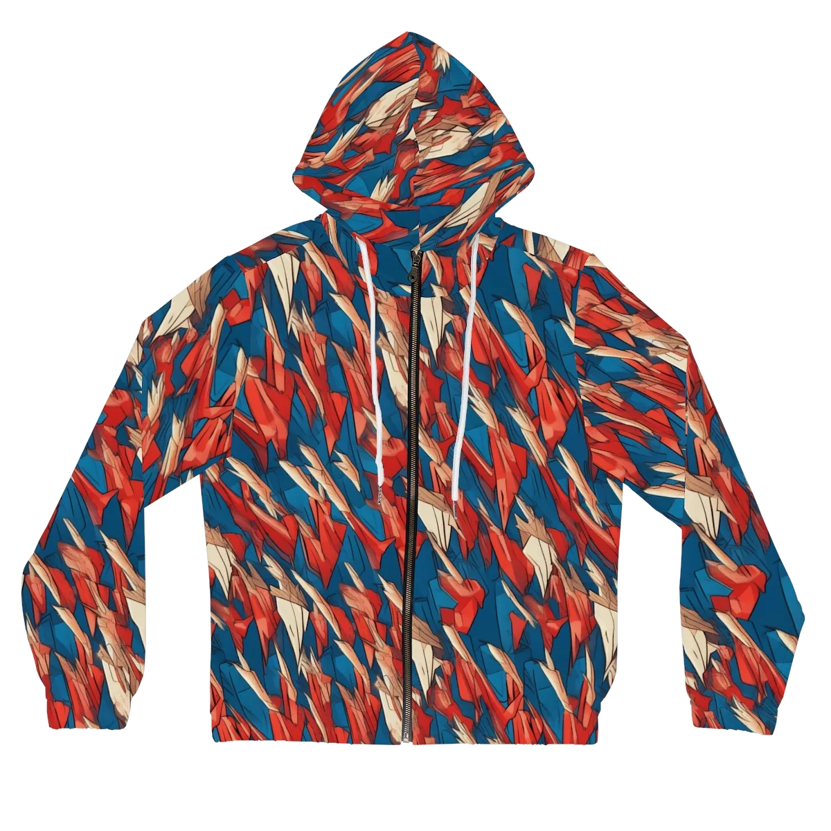 Cobalt Plume on Women's Full-Zip Hoodie — Front