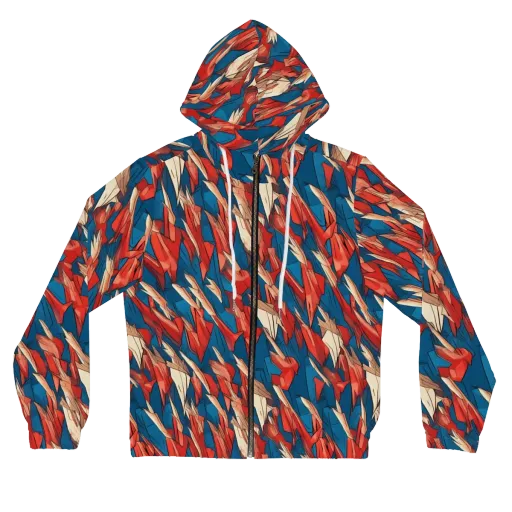 Cobalt Plume on a Women's Full-Zip Hoodie