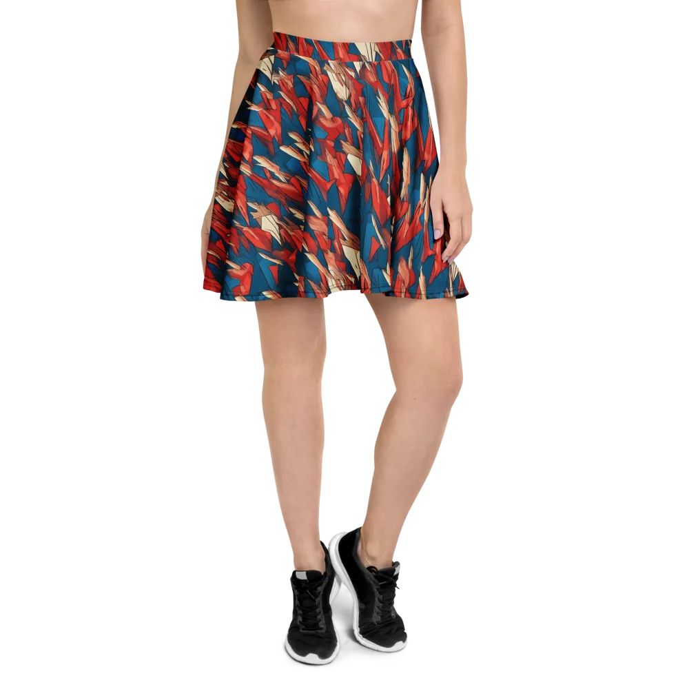 Cobalt Plume on Skater Skirt — Front