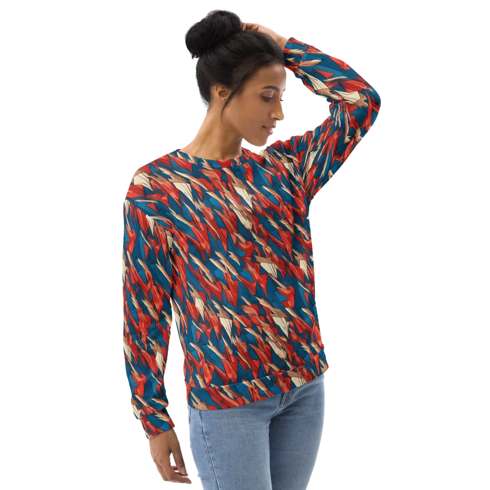 Cobalt Plume on Sweatshirt — Right Front