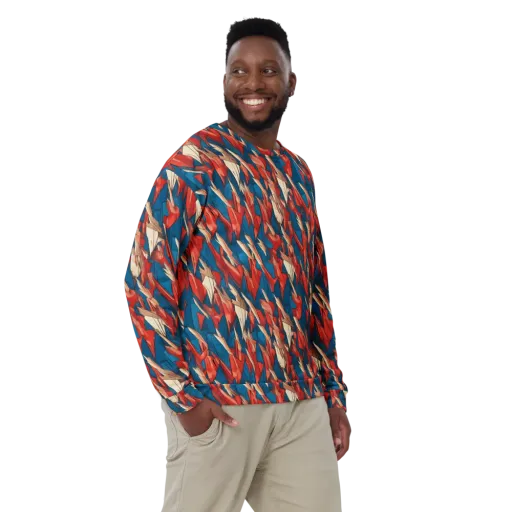 Cobalt Plume on a Sweatshirt