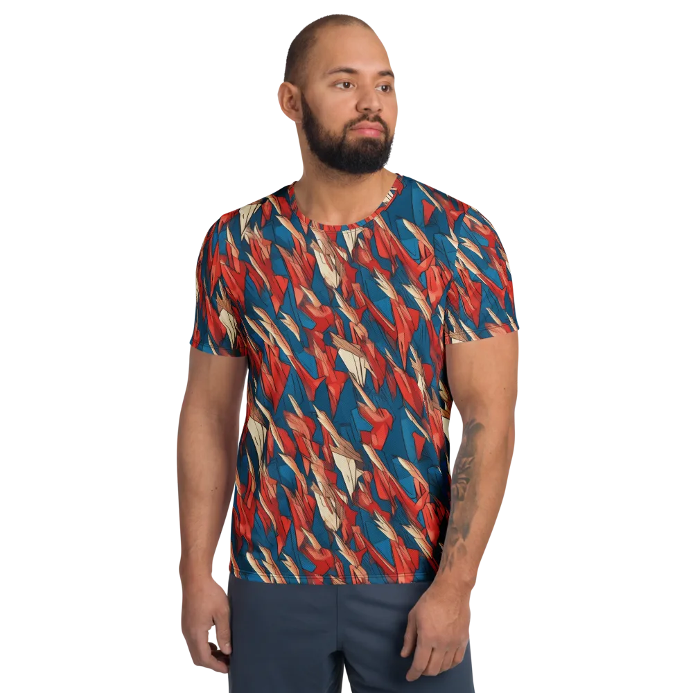 Cobalt Plume on Men's Athletic T-Shirt — Front
