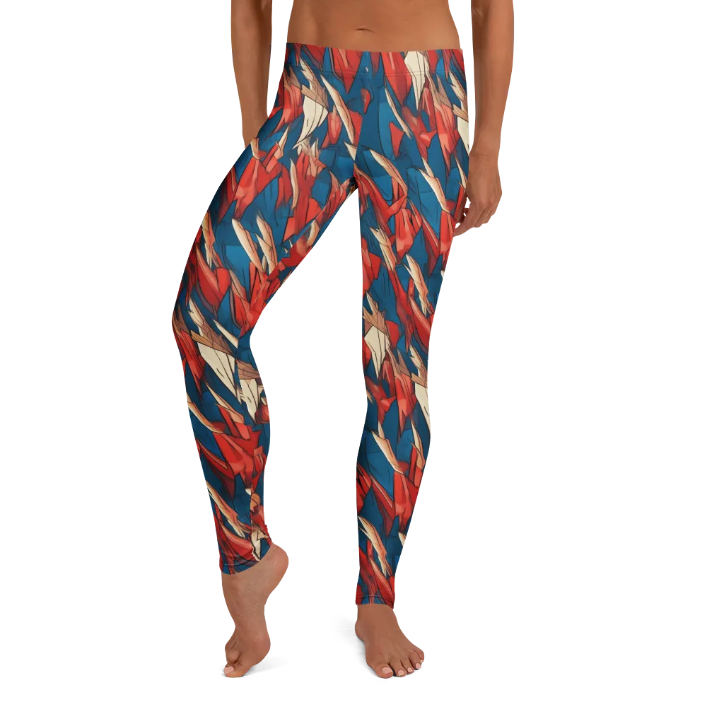 Cobalt Plume on Leggings — Front