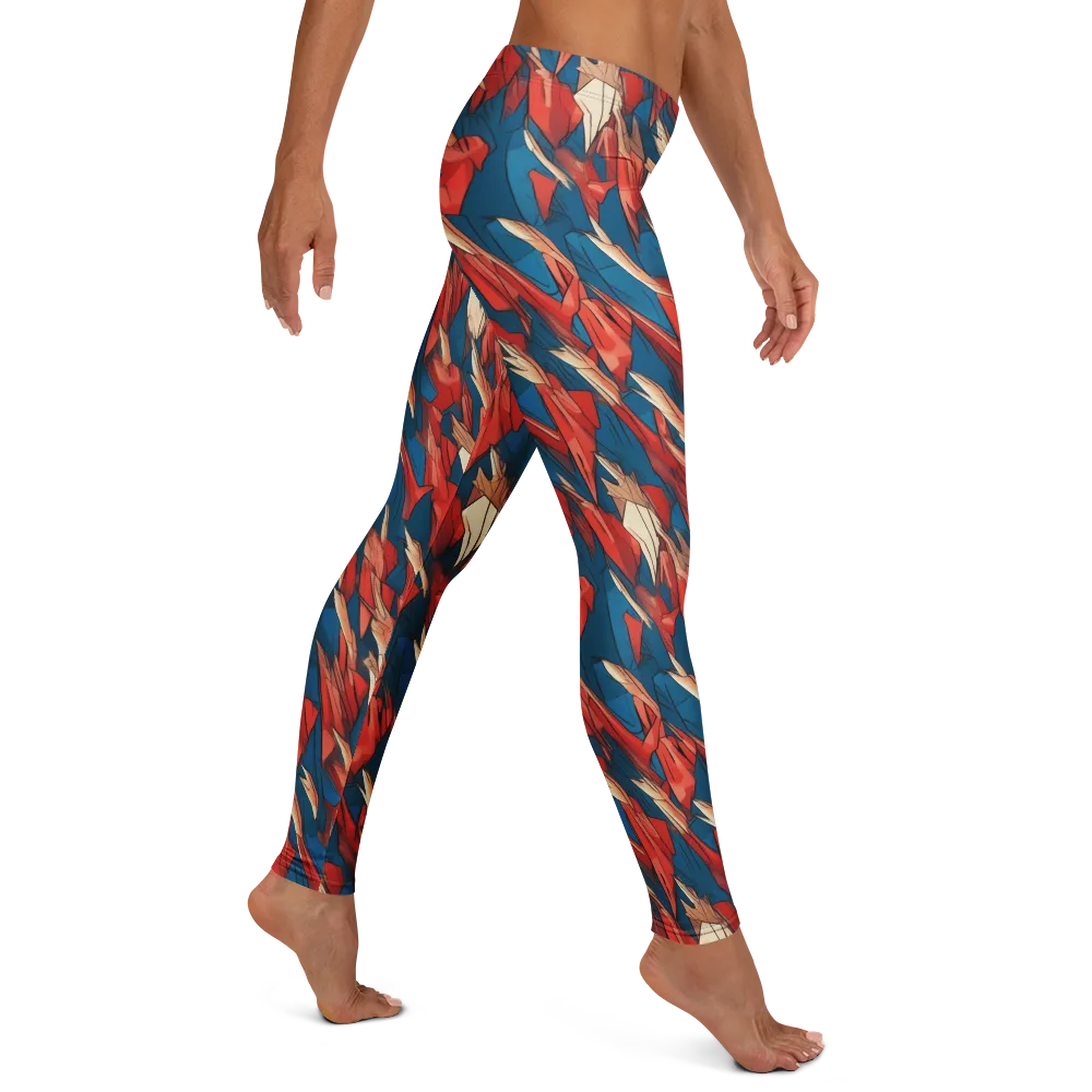 Cobalt Plume on Leggings — Right