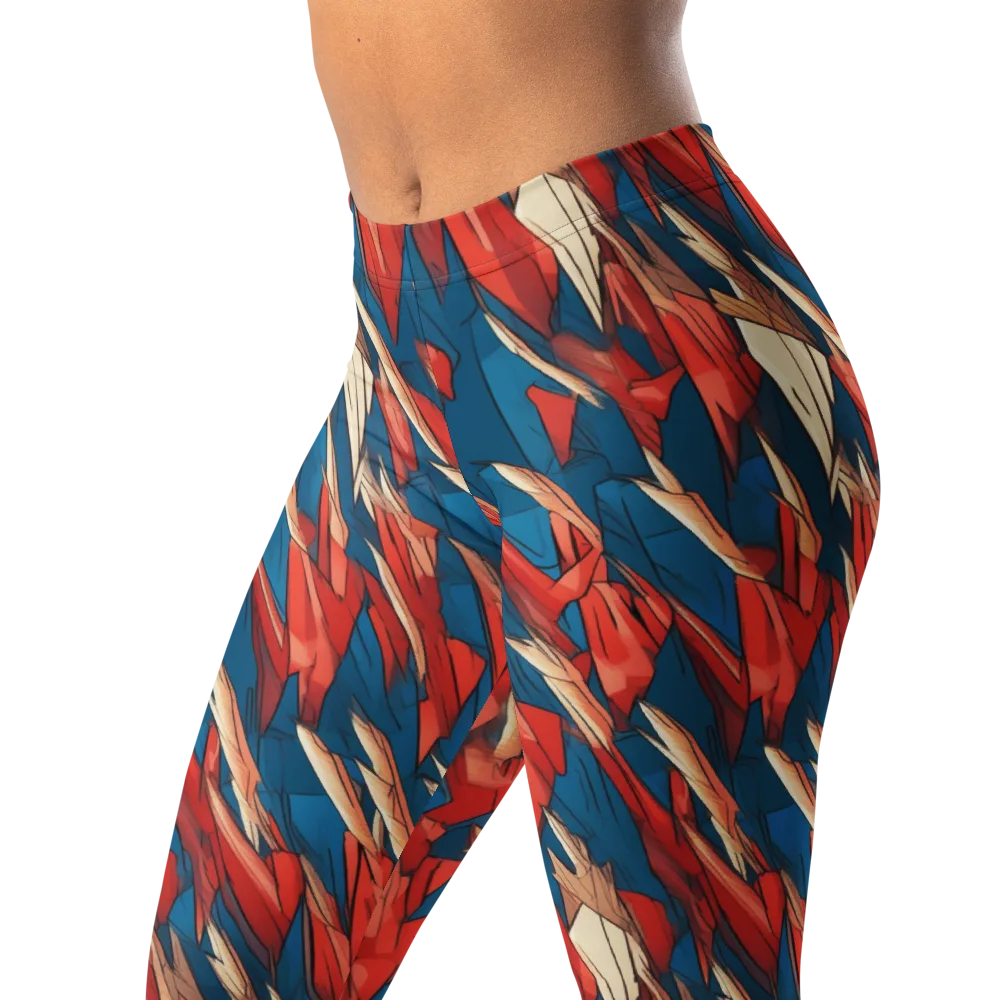 Cobalt Plume on Leggings — Left Front