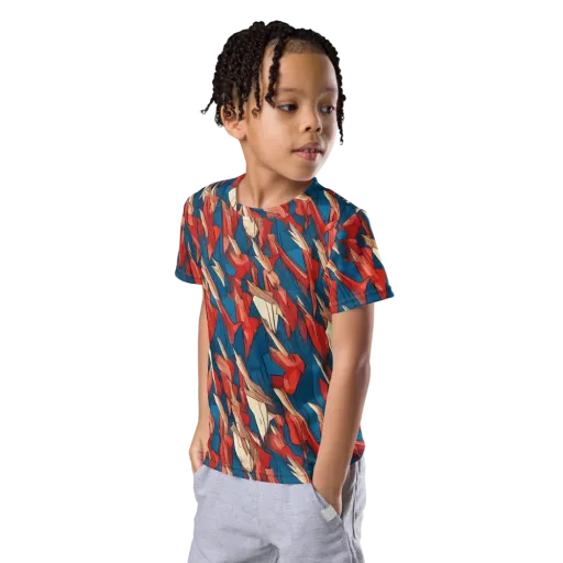 Cobalt Plume on a Kids Crew Neck T-Shirt