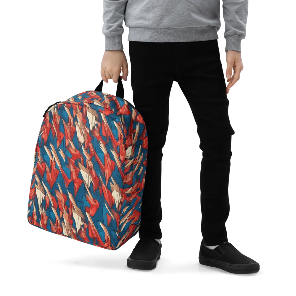 Cobalt Plume on Minimalist Backpack — Zoomed-in