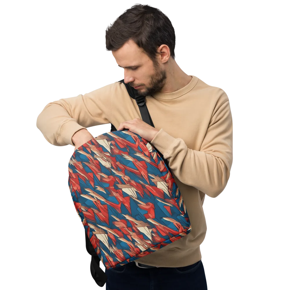 Cobalt Plume on Minimalist Backpack — Front
