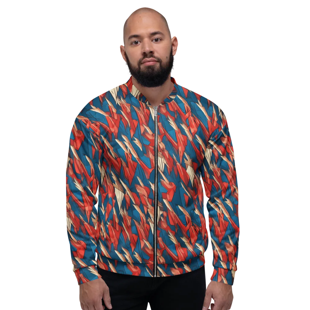 Cobalt Plume on Bomber Jacket — Front