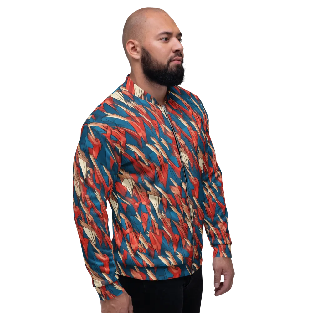 Cobalt Plume on Bomber Jacket — Right