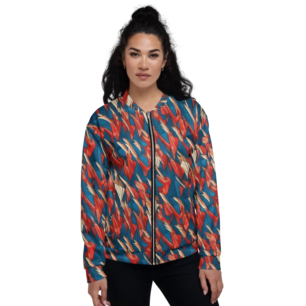 Cobalt Plume on Bomber Jacket — Front