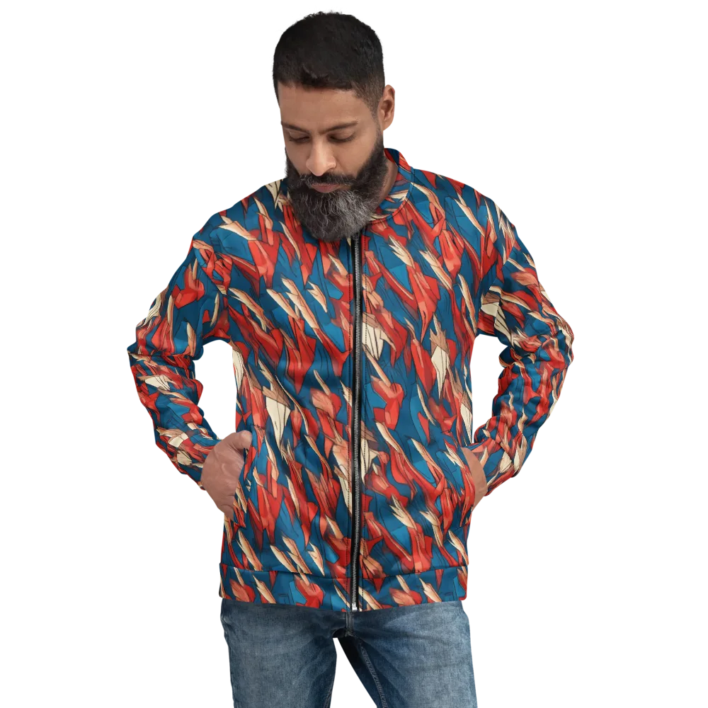 Cobalt Plume on Bomber Jacket — Front