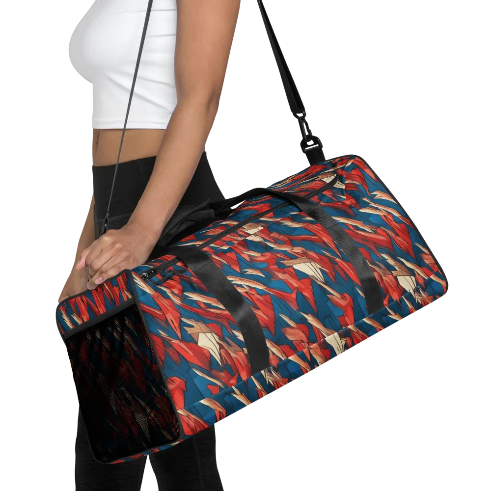 Cobalt Plume on Duffle Bag — Front