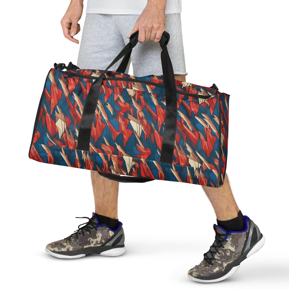 Cobalt Plume on Duffle Bag — Front