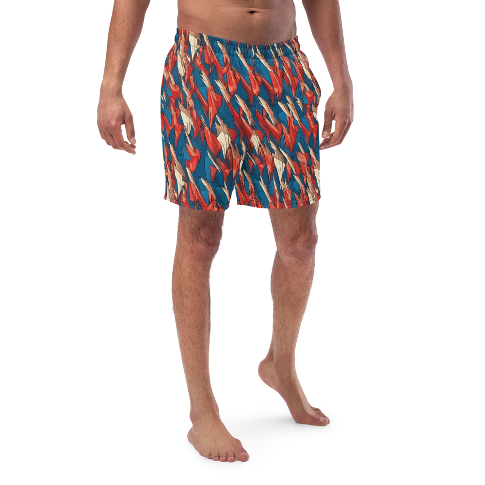 Cobalt Plume on Swim Trunks — Front