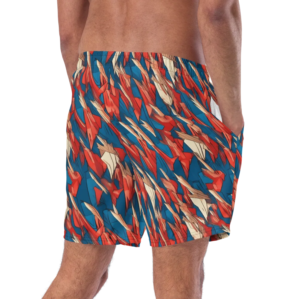 Cobalt Plume on Swim Trunks — Right Back