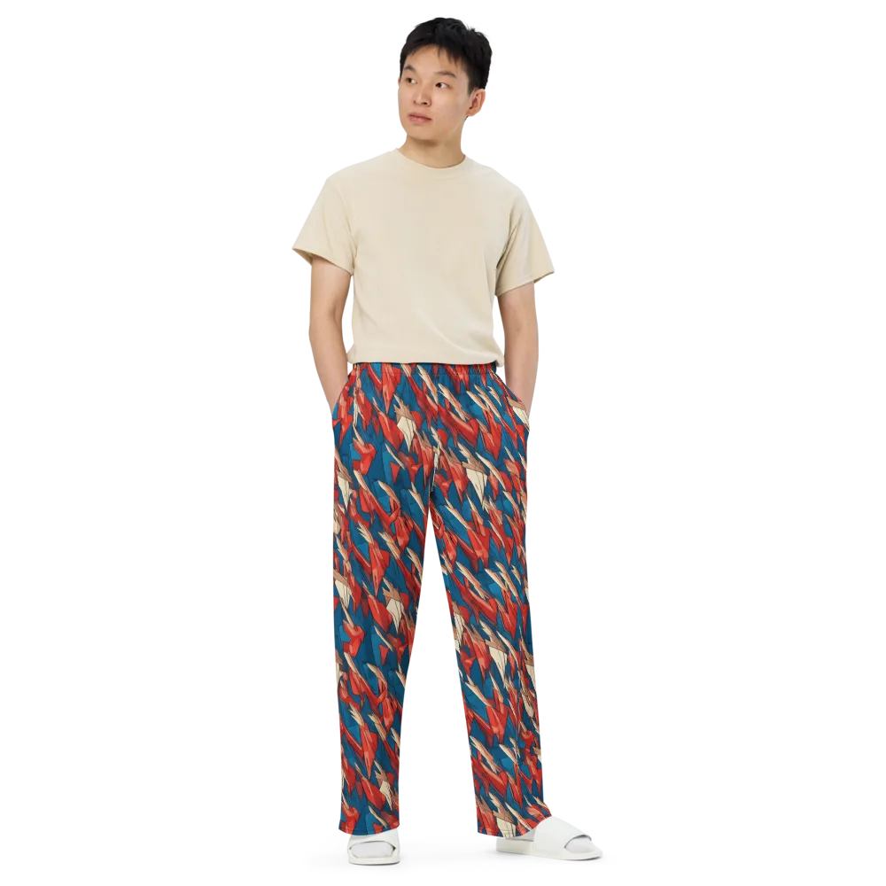 Cobalt Plume on Wide-Leg Pants — Front