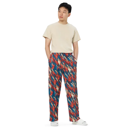 Cobalt Plume on a Wide-Leg Pants
