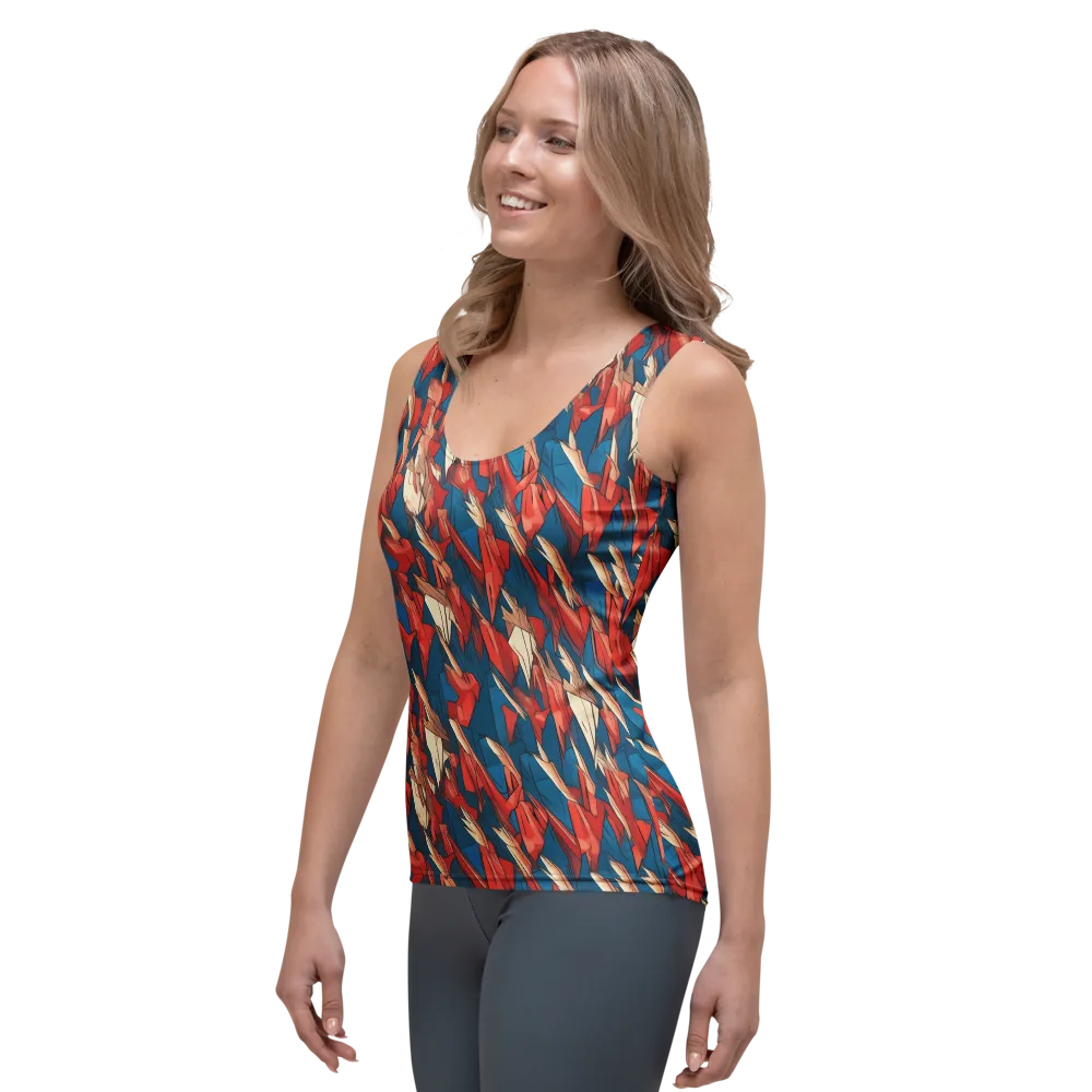 Cobalt Plume on Women's Tank Top — Left Front