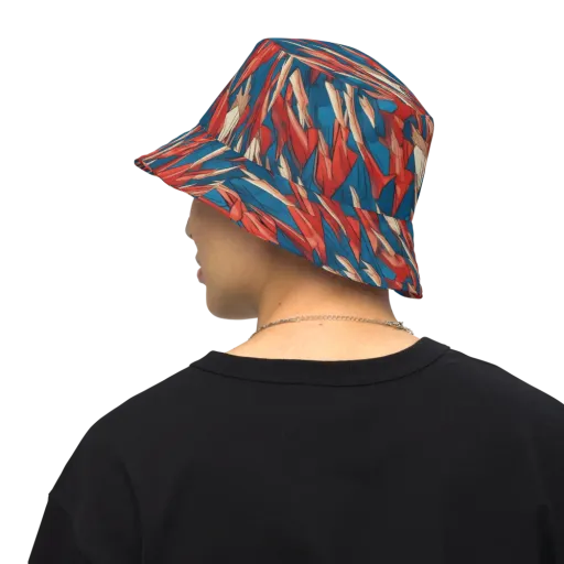 Cobalt Plume on a Reversible Bucket Hat