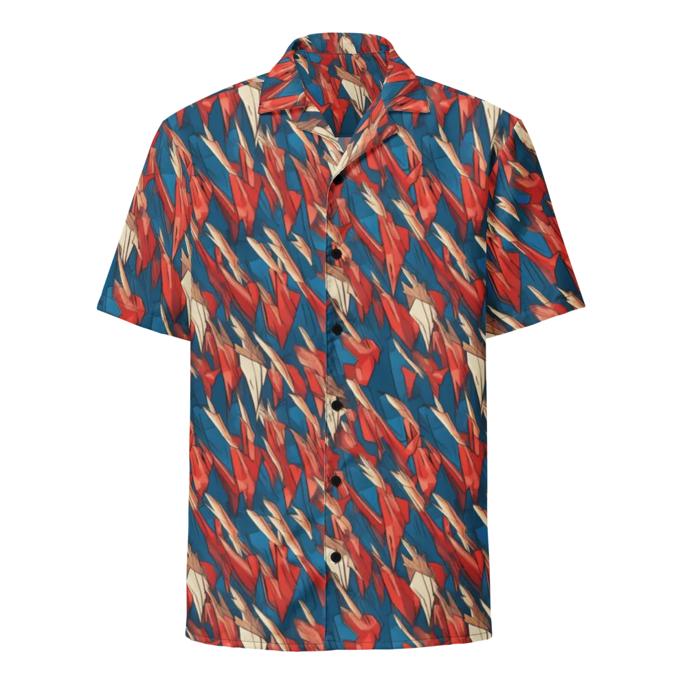 Cobalt Plume on Button Shirt — Front