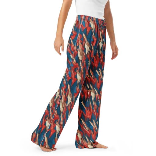 Cobalt Plume on a Women's Pajama Pants