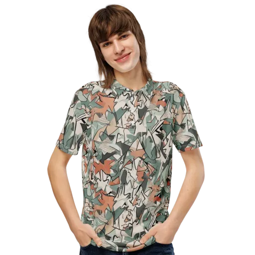 Sage Shatter on a Men's Slim Fit Polo Shirt