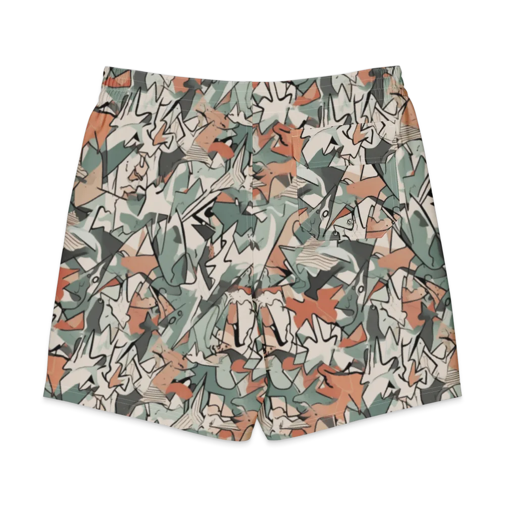 Sage Shatter on Men's Board Shorts — Back