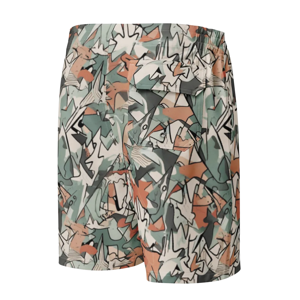 Sage Shatter on Men's Board Shorts — Back