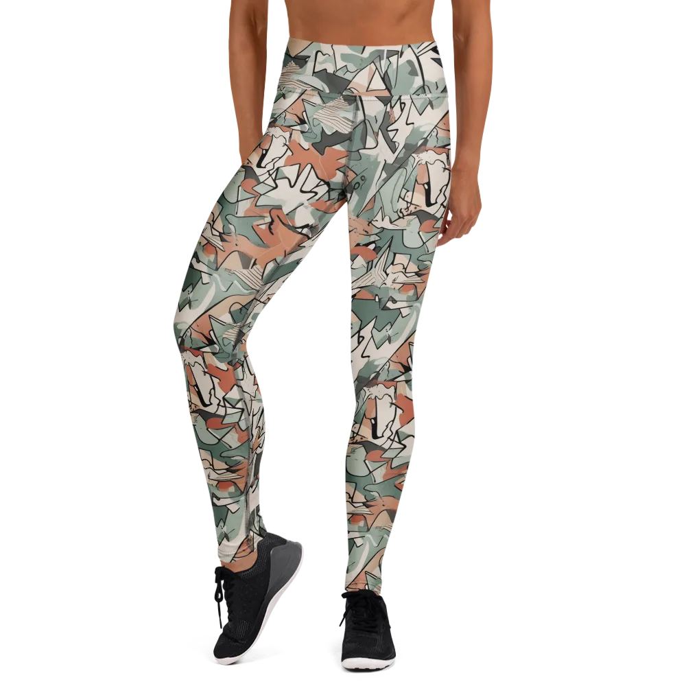 Sage Shatter on Yoga Leggings — Front
