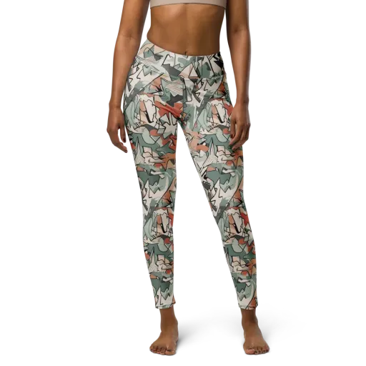 Sage Shatter on a Yoga Leggings