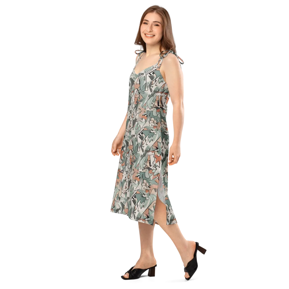 Sage Shatter on Slip Dress — Left Front