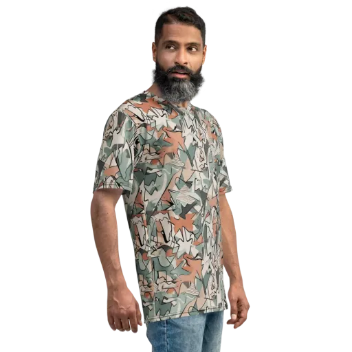 Sage Shatter on a Men's Crew Neck T-Shirt