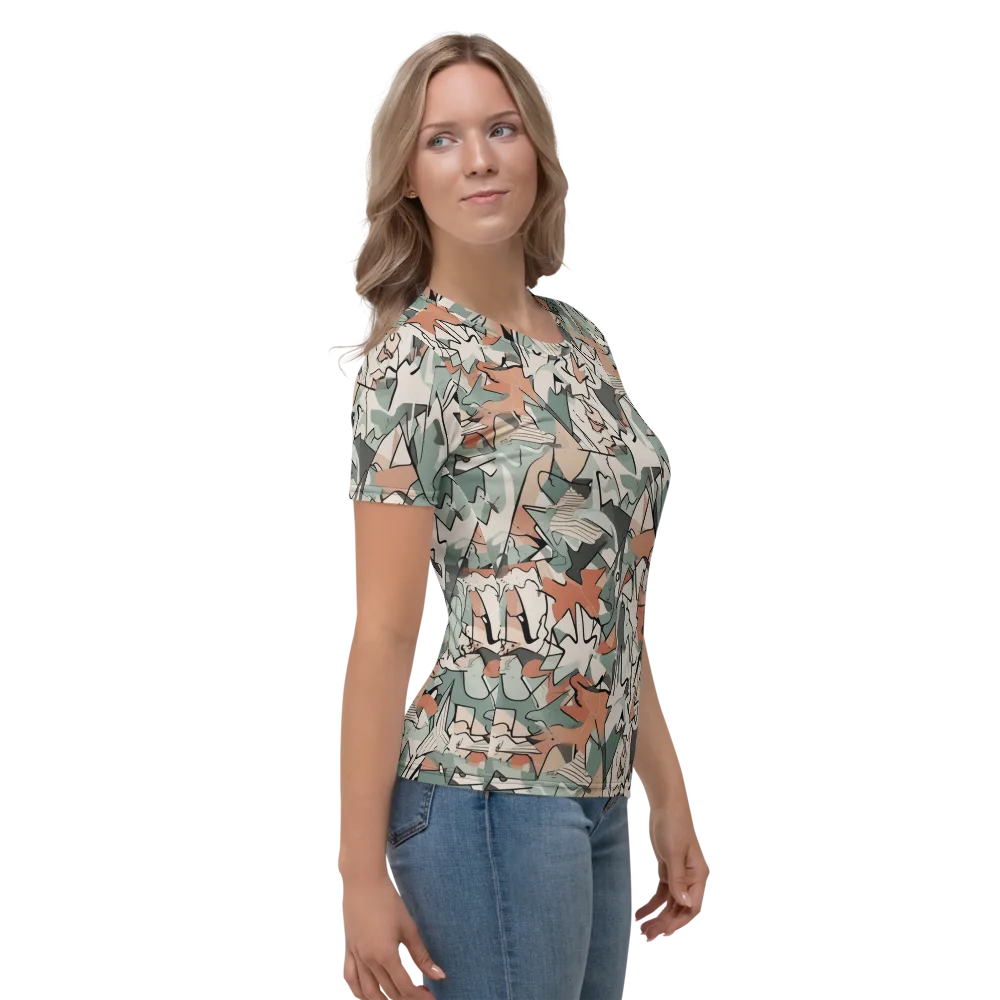 Sage Shatter on Women's Crew Neck T-Shirt — Right