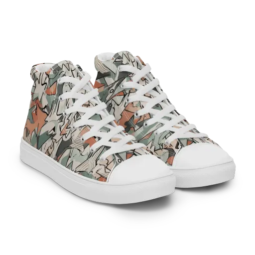 Sage Shatter on a Women's High Top Canvas Shoes