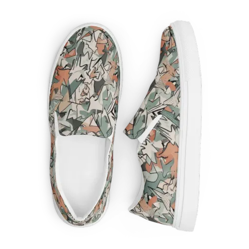 Sage Shatter on a Men's Slip-On Canvas Shoes