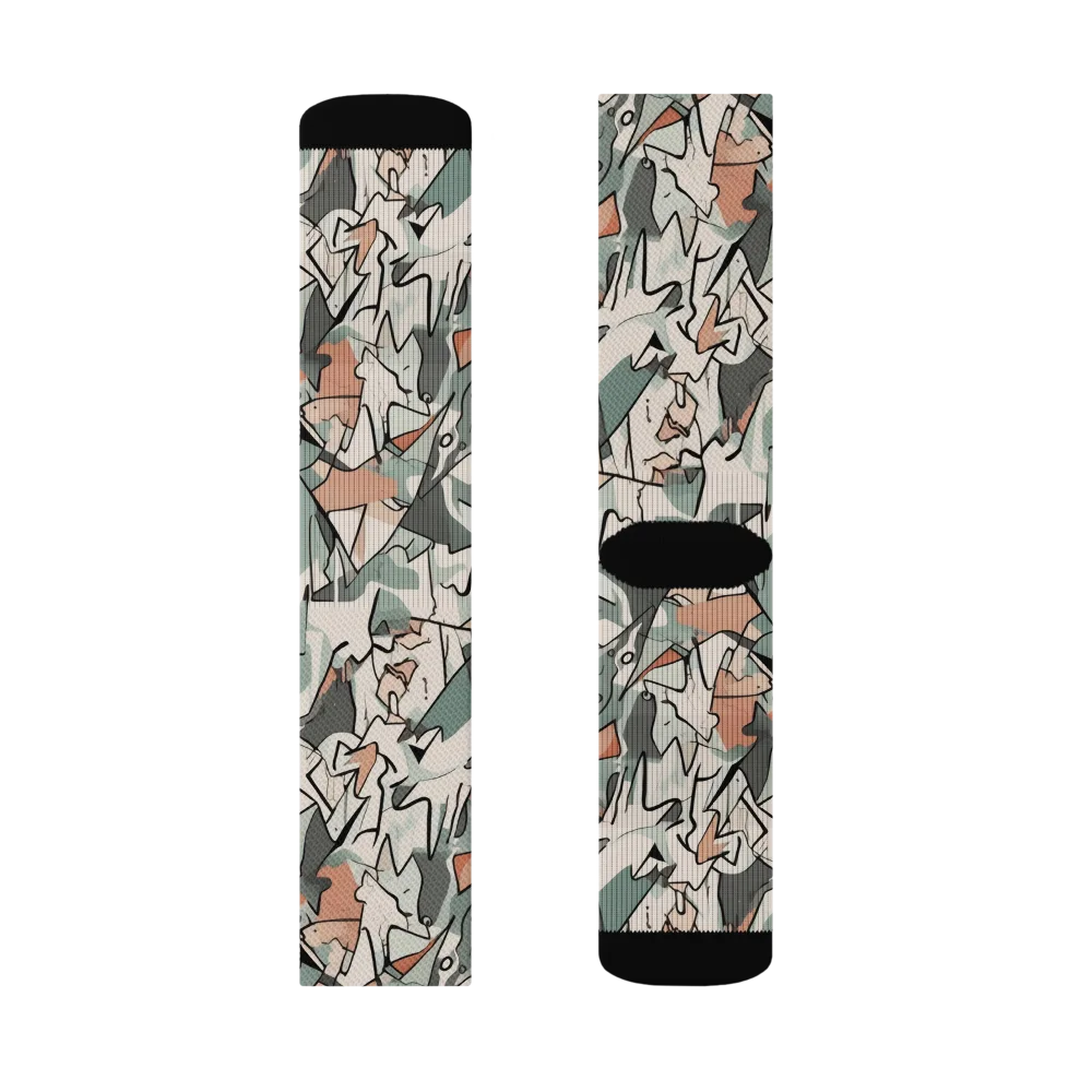 Sage Shatter on Socks — Left Sock