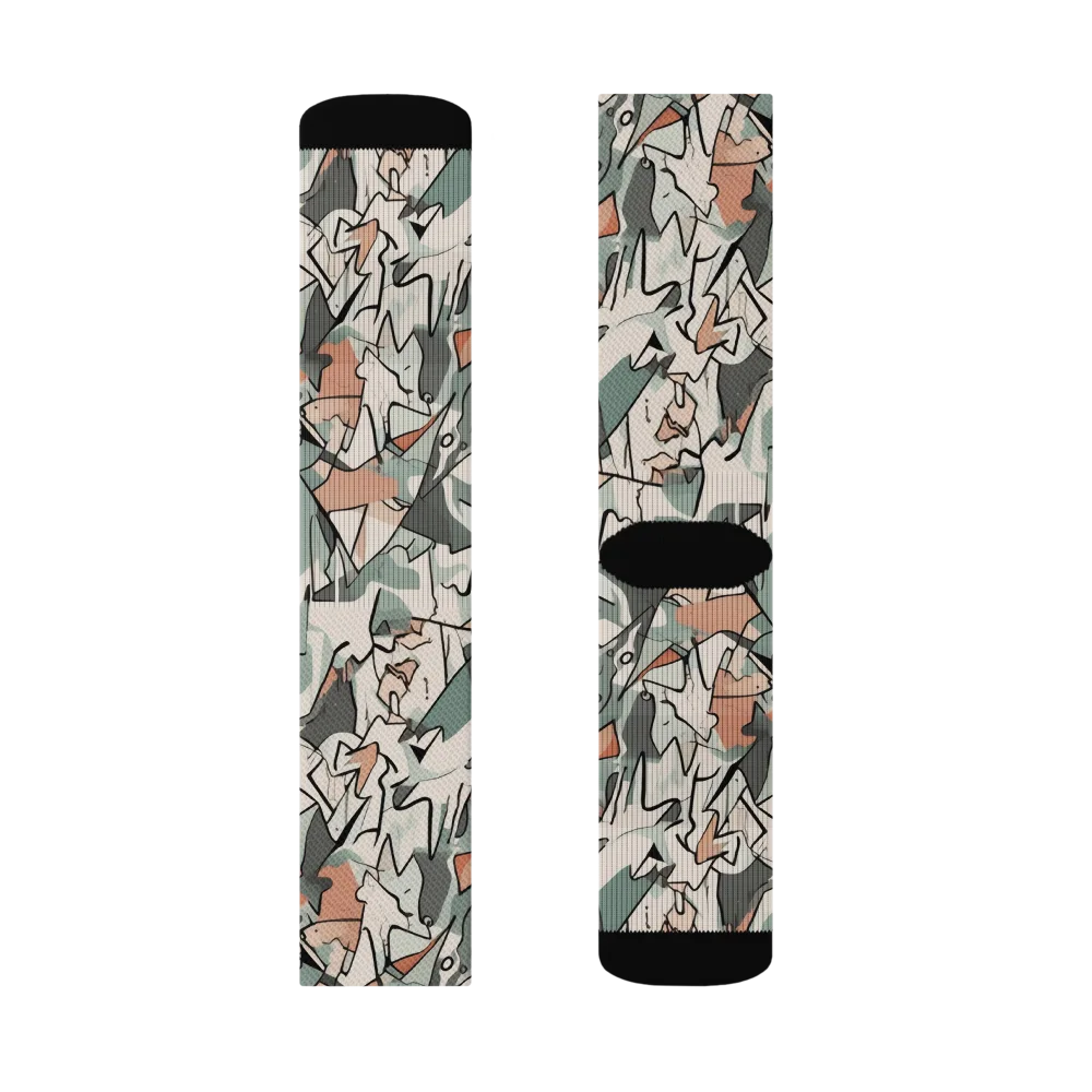 Sage Shatter on Socks — Right Sock