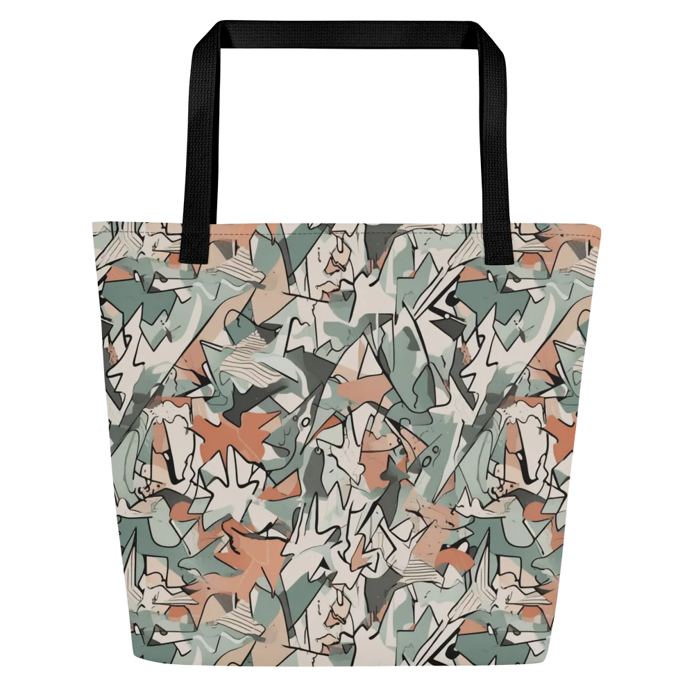Sage Shatter on Large Tote Bag W/ Pocket — Front