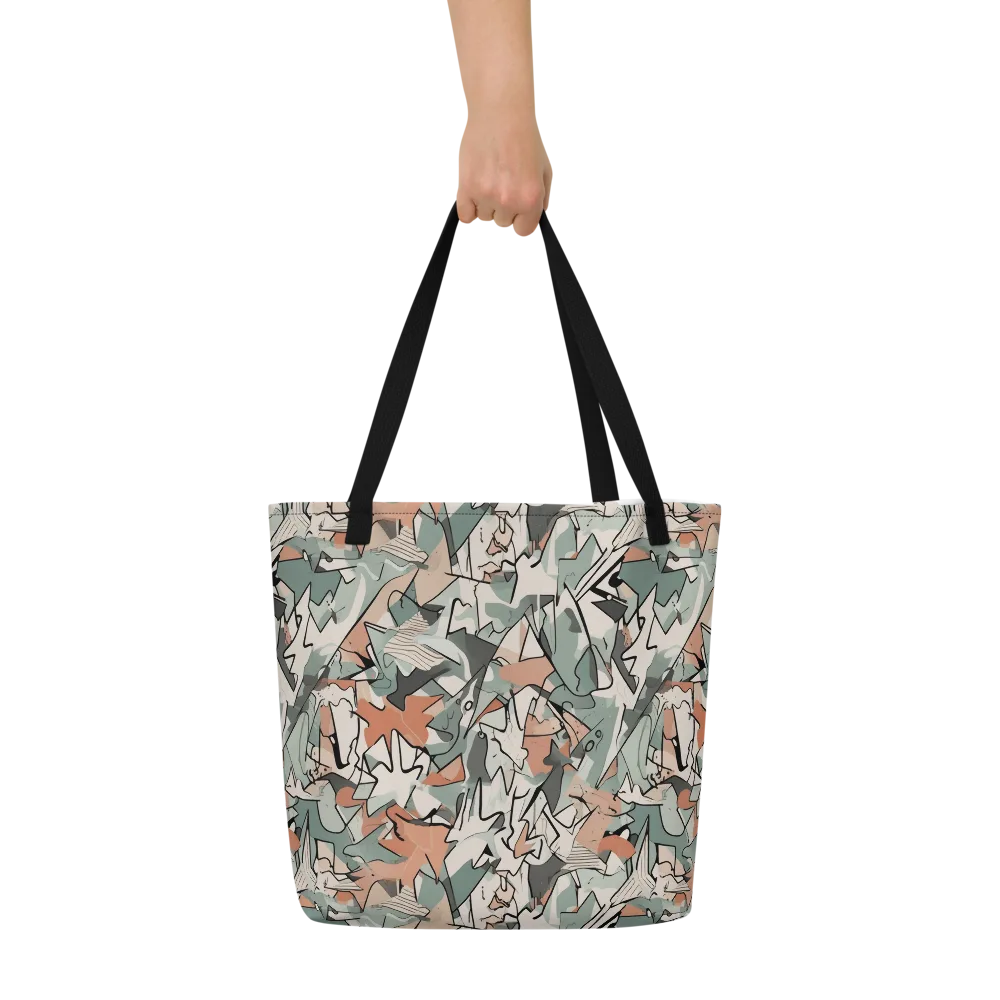 Sage Shatter on Large Tote Bag W/ Pocket — Front