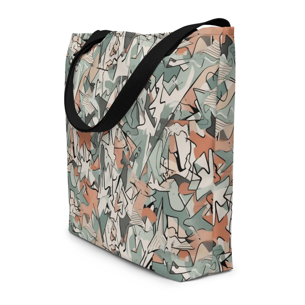 Sage Shatter on Large Tote Bag W/ Pocket — Front