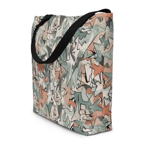 Sage Shatter on a Large Tote Bag W/ Pocket