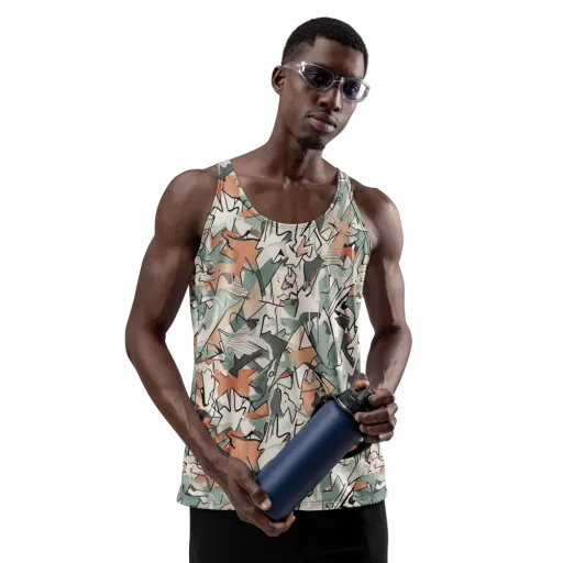 Sage Shatter on a Men's Tank Top